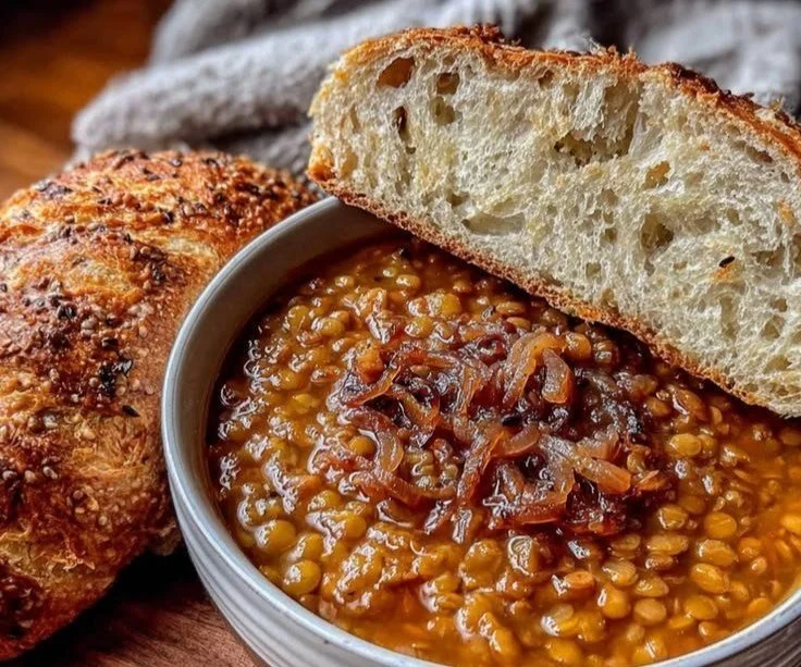 Easy Vegan Caramelized Onion Lentil Soup