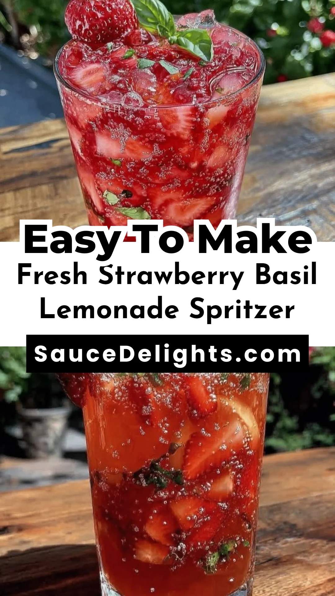 Fresh Strawberry Basil Lemonade Spritzer