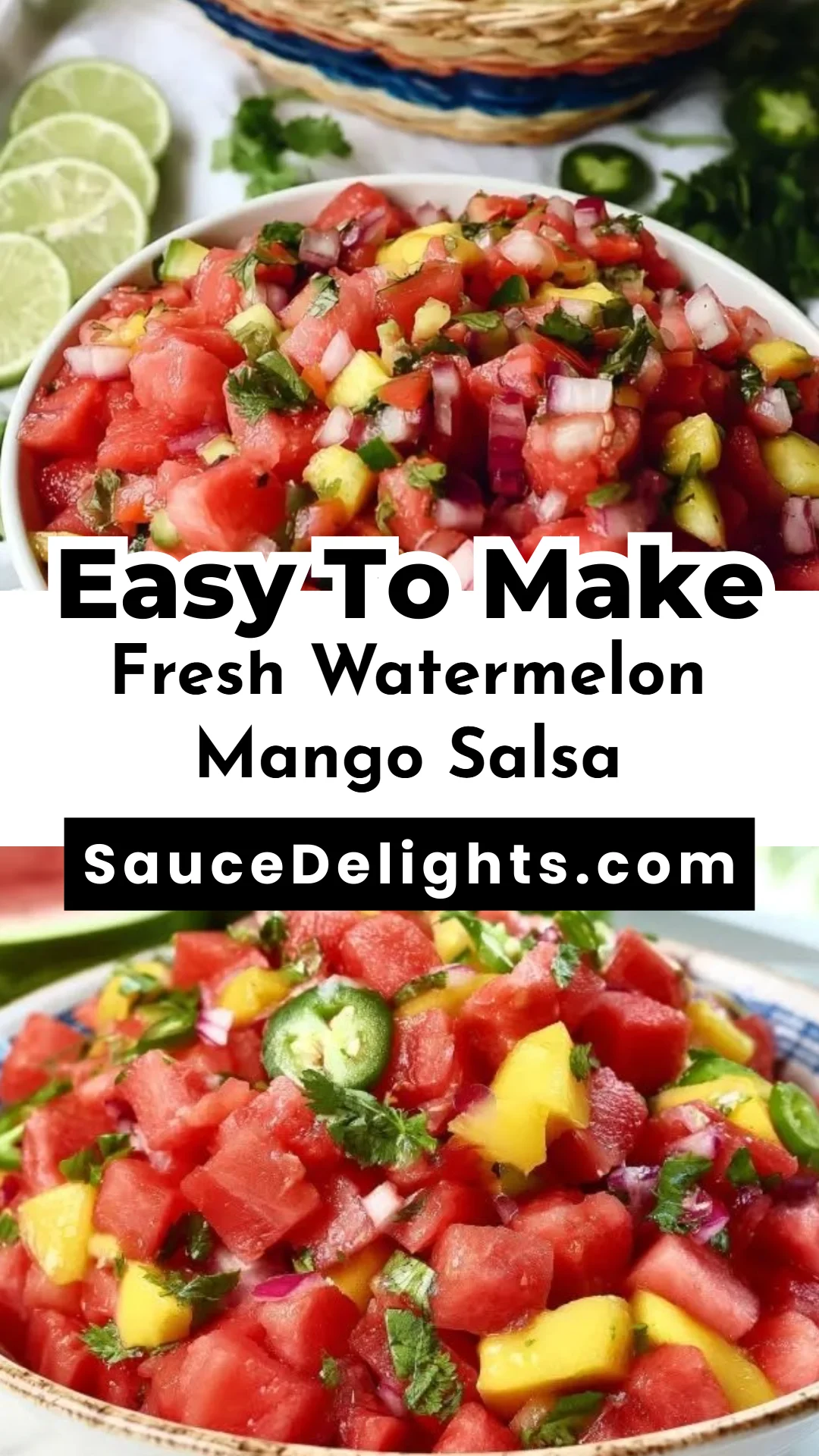 Fresh Watermelon Mango Salsa