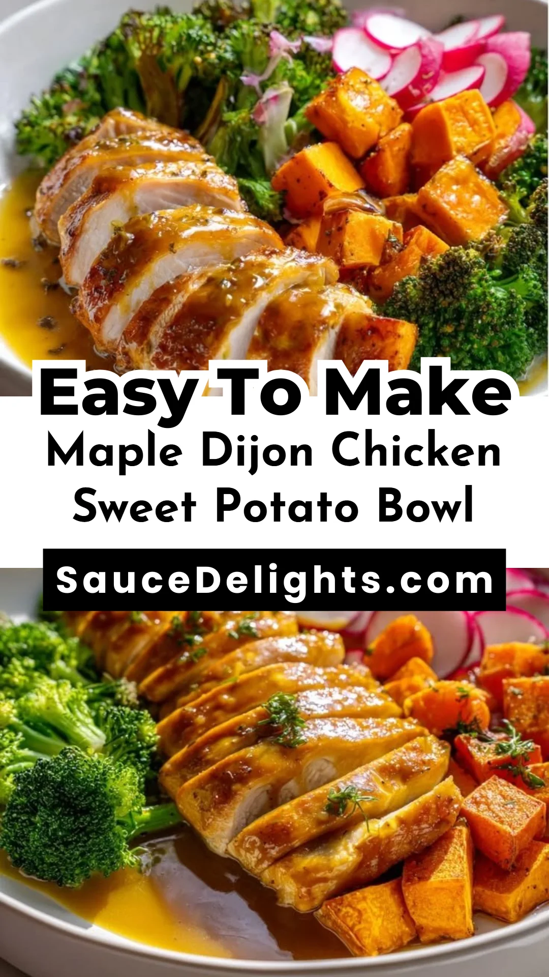 Maple Dijon Chicken Sweet Potato Bowl