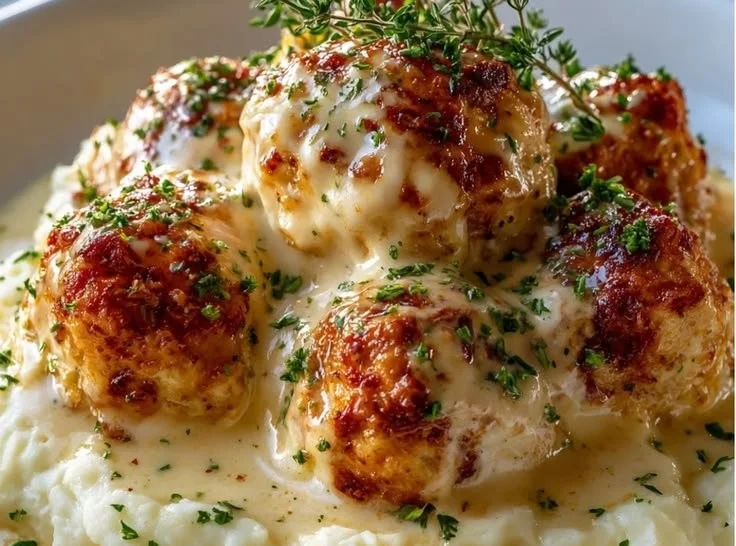 Deliciously cheesy Parmesan Chicken Bombs ready to be served