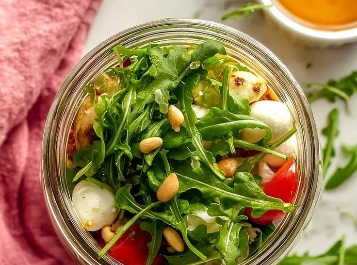 Quick Caprese Mason Jar Salad