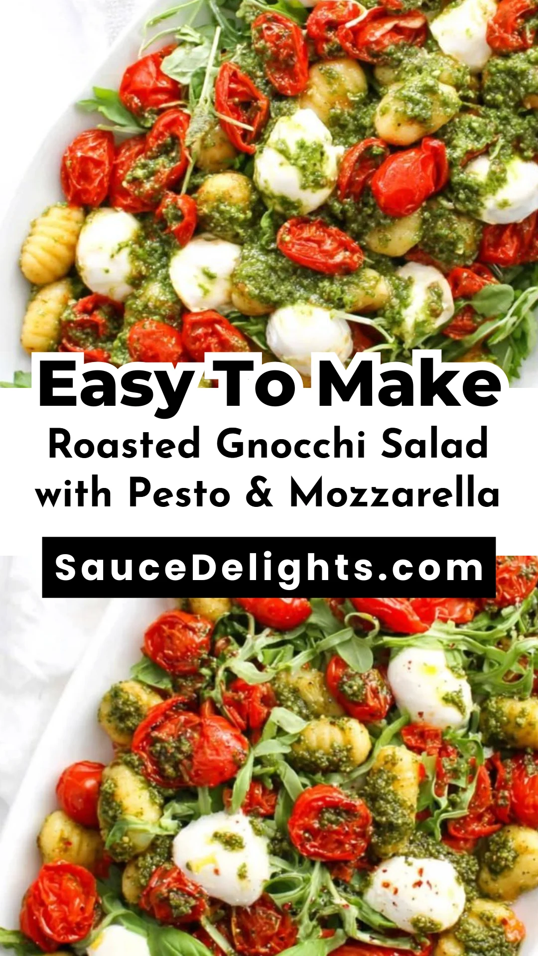 Roasted Gnocchi Salad with Pesto & Mozzarella