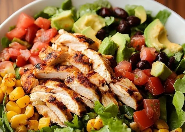 Southwest Chicken Salad with Chipotle Honey Dressing in a bowl