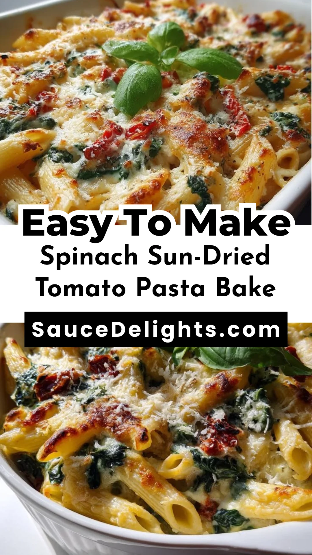 Spinach Sun-Dried Tomato Pasta Bake