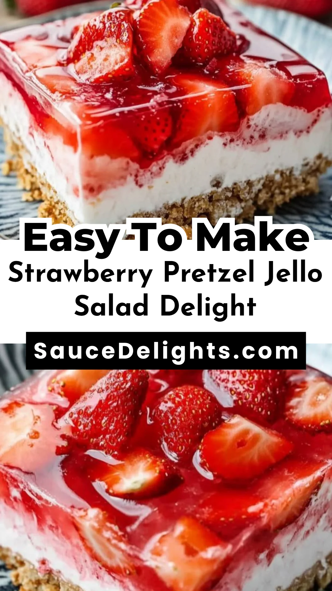 Strawberry Pretzel Jello Salad Delight