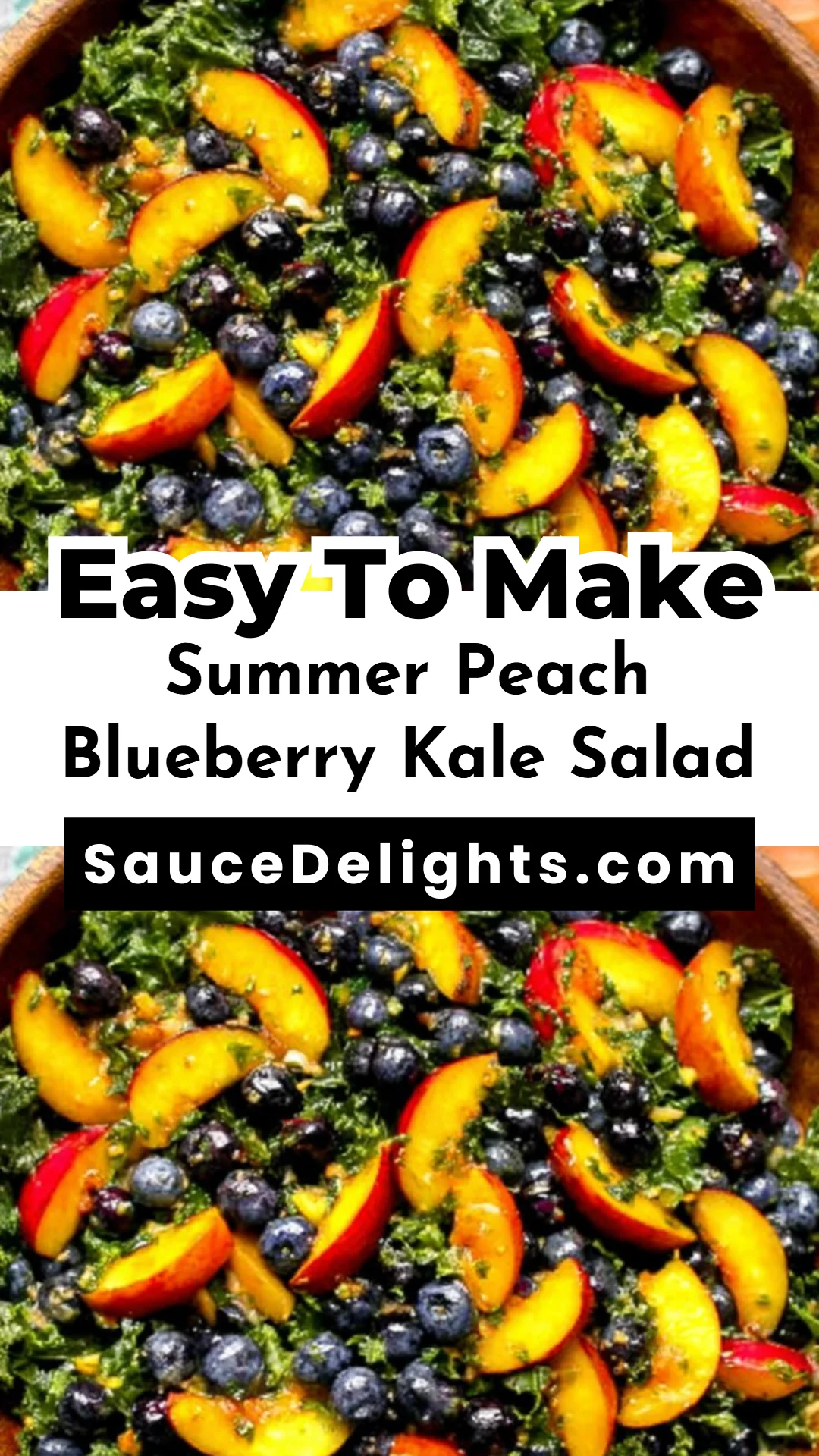 Summer Peach Blueberry Kale Salad