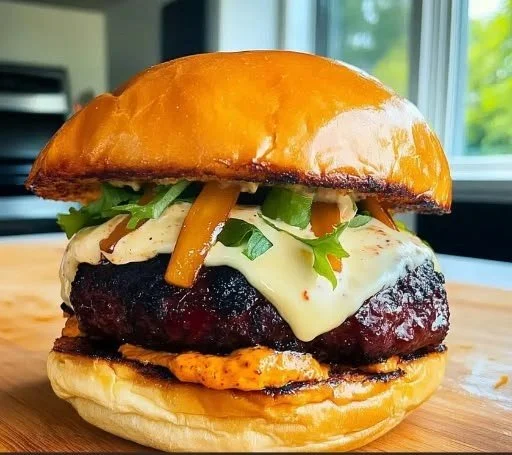 Delicious sweet Thai chili burgers grilled to perfection