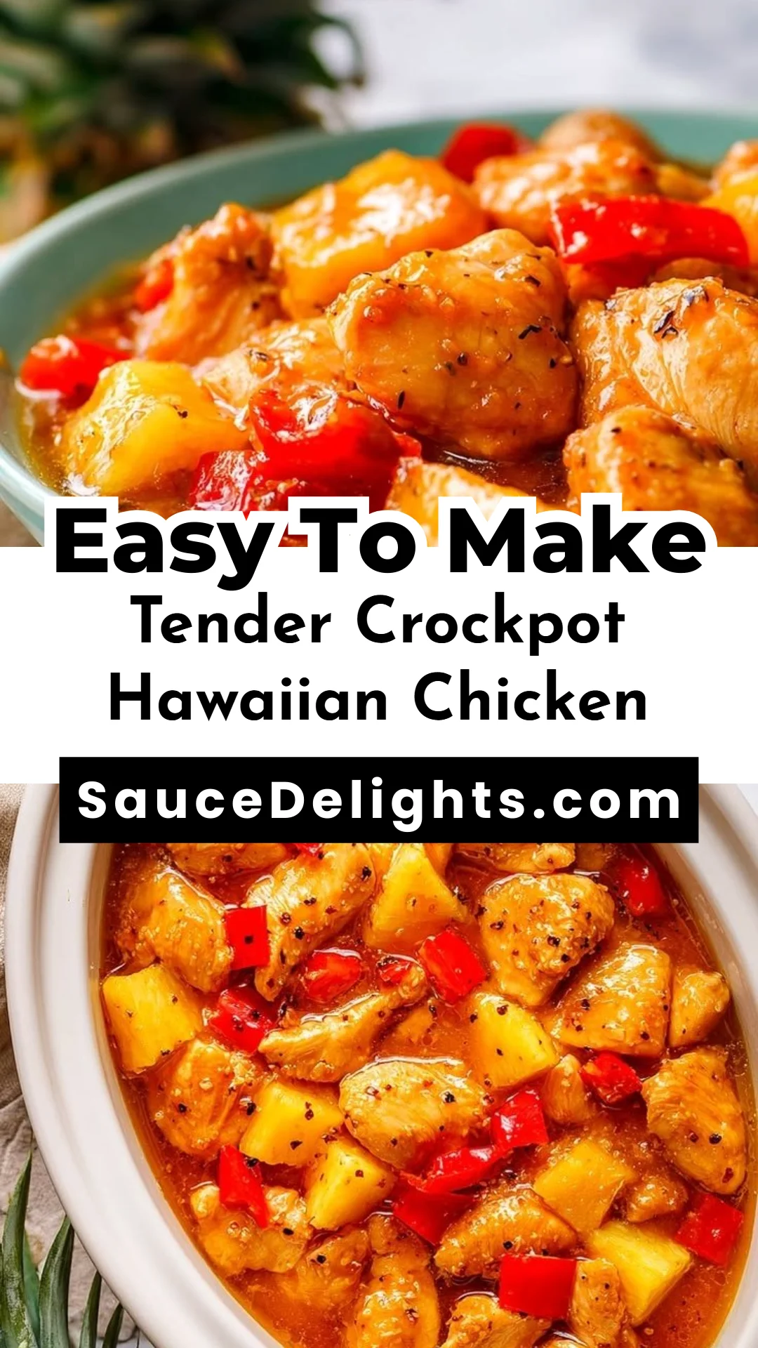 Tender Crockpot Hawaiian Chicken