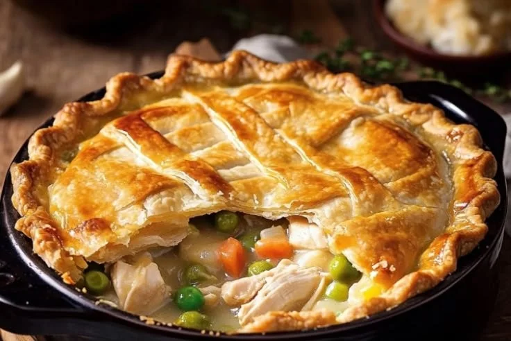 Classic Chicken Pot Pie with flaky crust and creamy filling