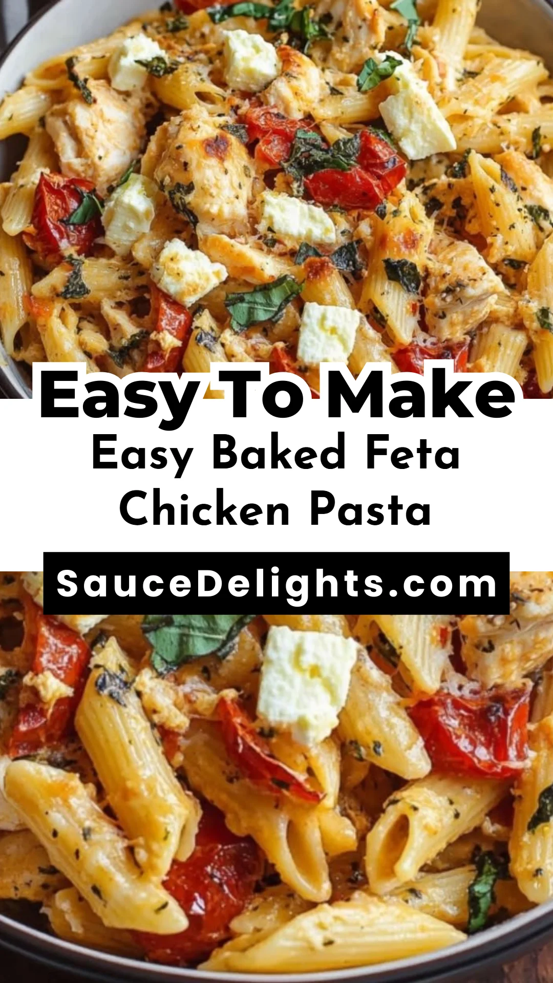 Easy Baked Feta Chicken Pasta