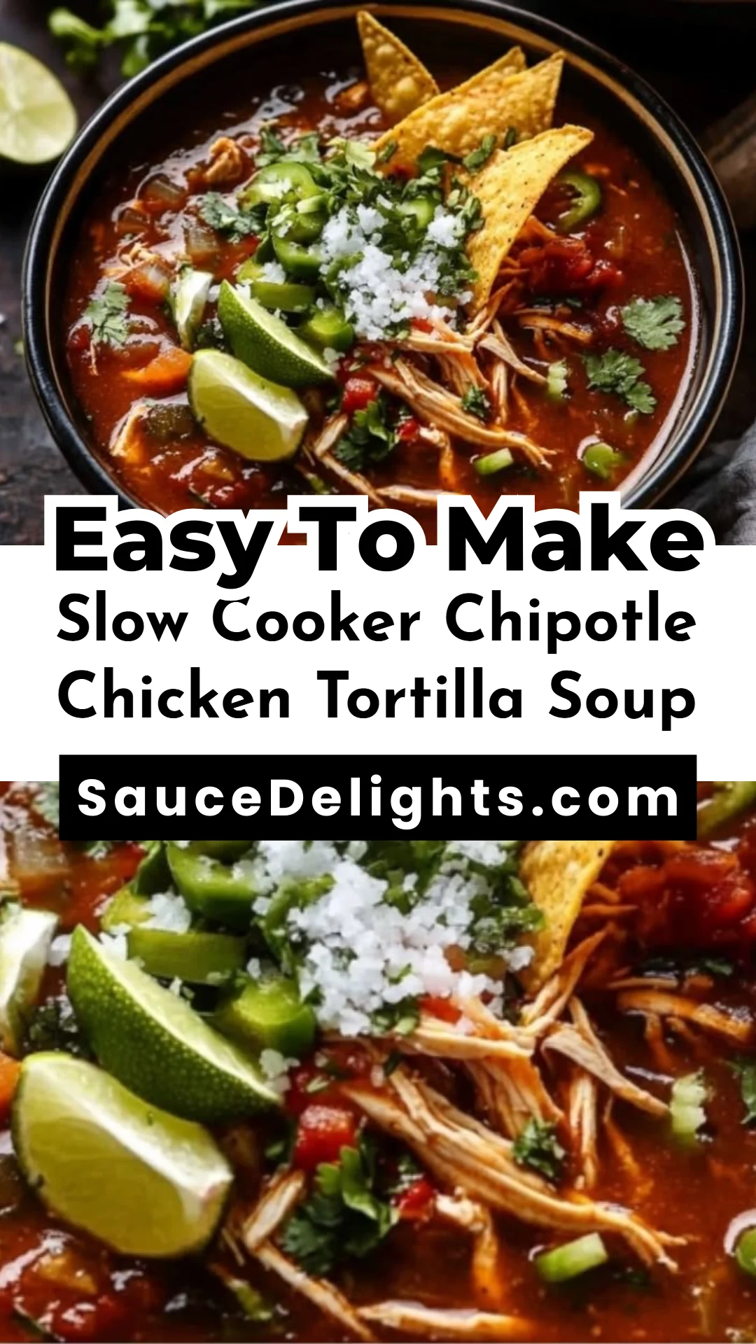 Slow Cooker Chipotle Chicken Tortilla Soup