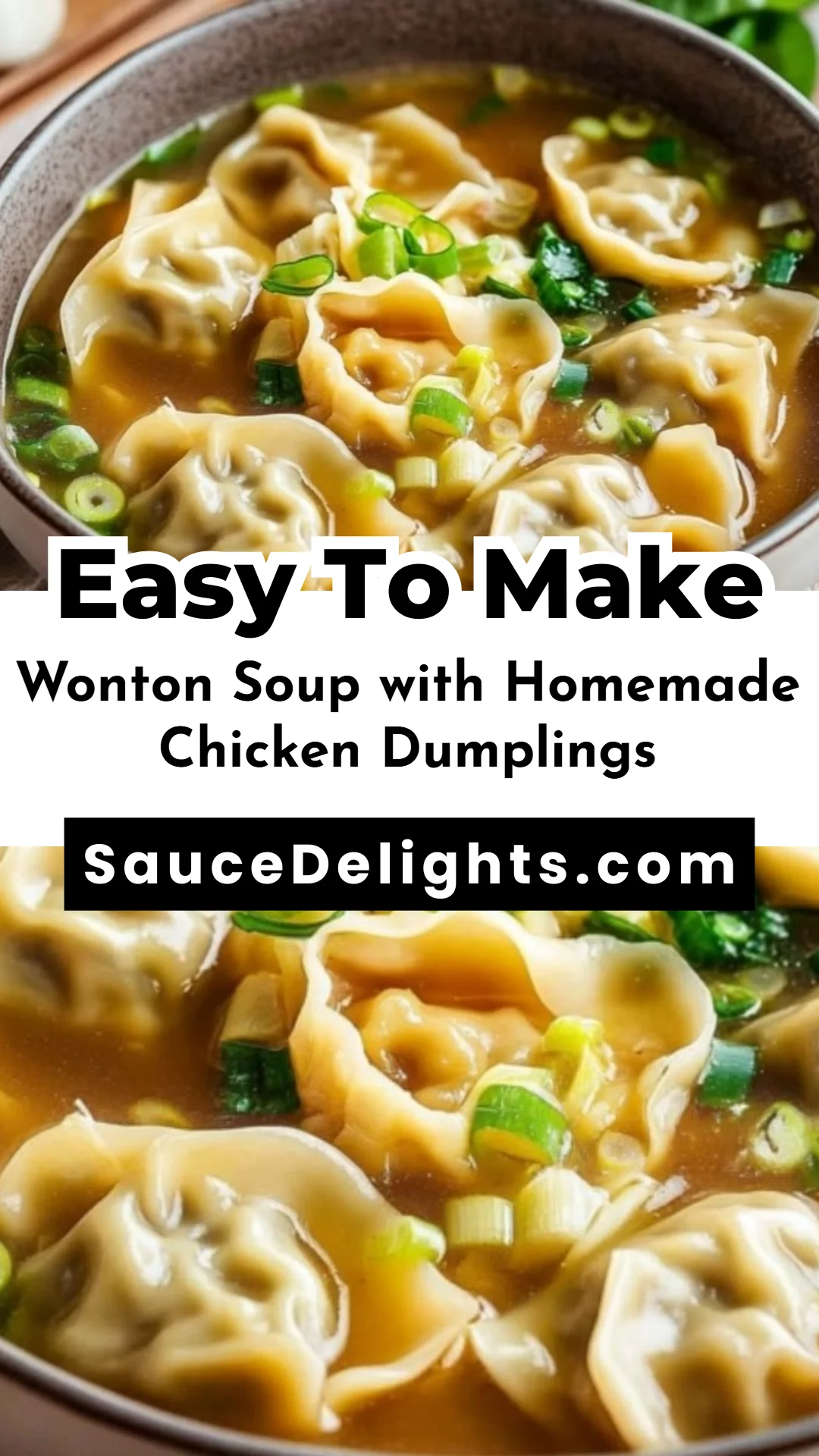 Wonton Soup with Homemade Chicken Dumplings