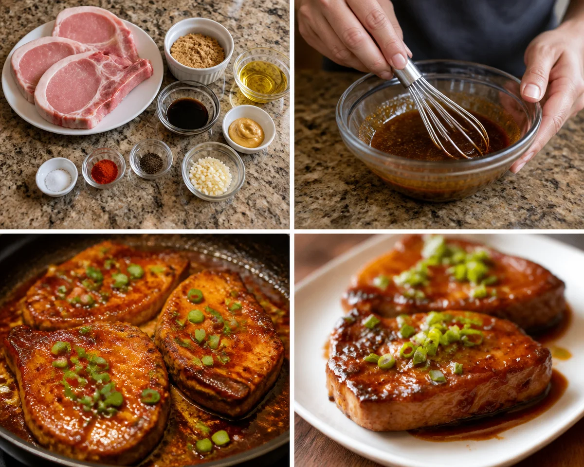 Delicious brown sugar pork chops cooked to perfection