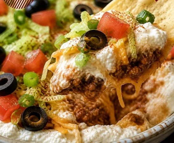 Creamy Cottage Cheese Taco Dip served in a bowl with tortilla chips