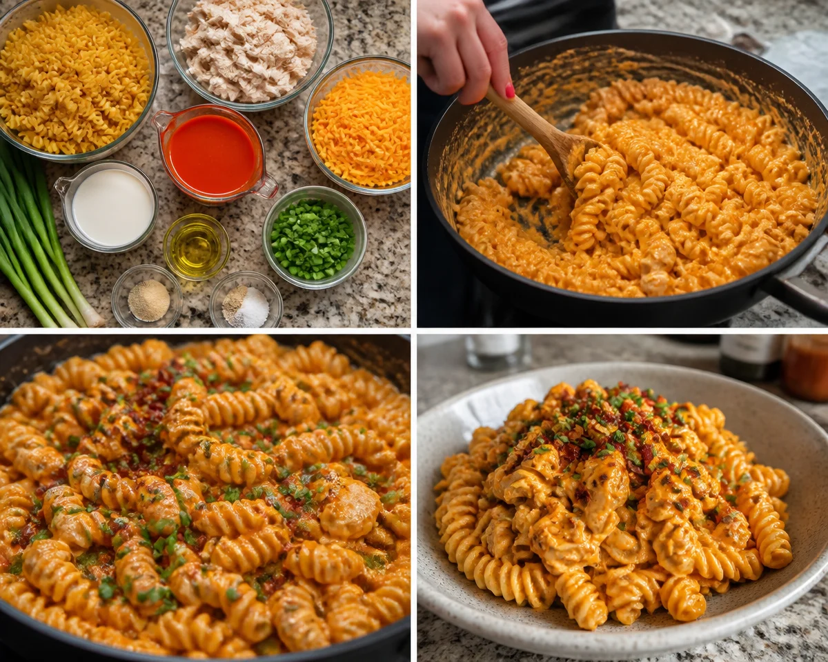 Creamy Buffalo Chicken Pasta ready in one pot in 15 minutes