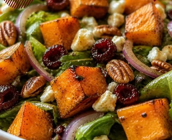 Honey Sweet Potato Summer Salad with fresh ingredients and vibrant colors