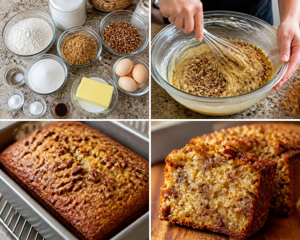 Delicious Sweet Alabama Pecanbread showcasing a rich, nutty texture and golden crust.