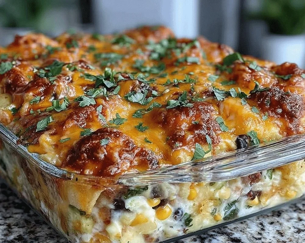 Easy chicken burrito casserole dish ready for meal prep