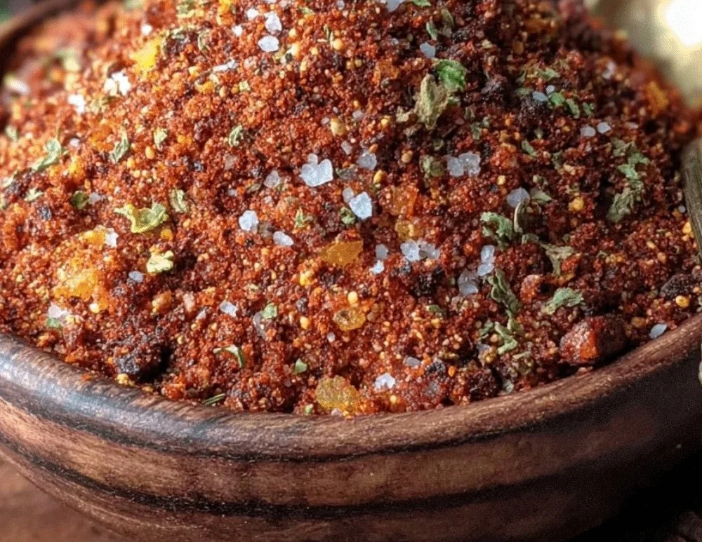 Bowl of easy homemade Cajun seasoning mix with various spices