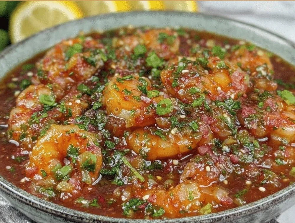 Delicious garlic butter seafood boil served in a large bowl