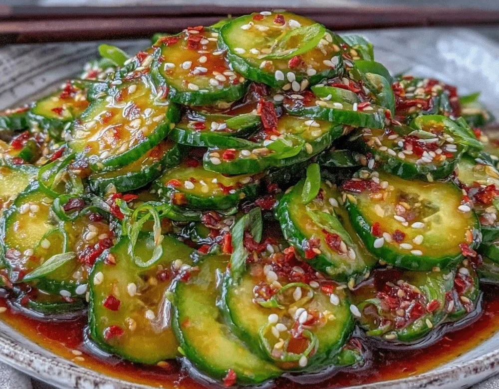 Spicy Korean Cucumber Salad - quick and easy 10 minute side dish