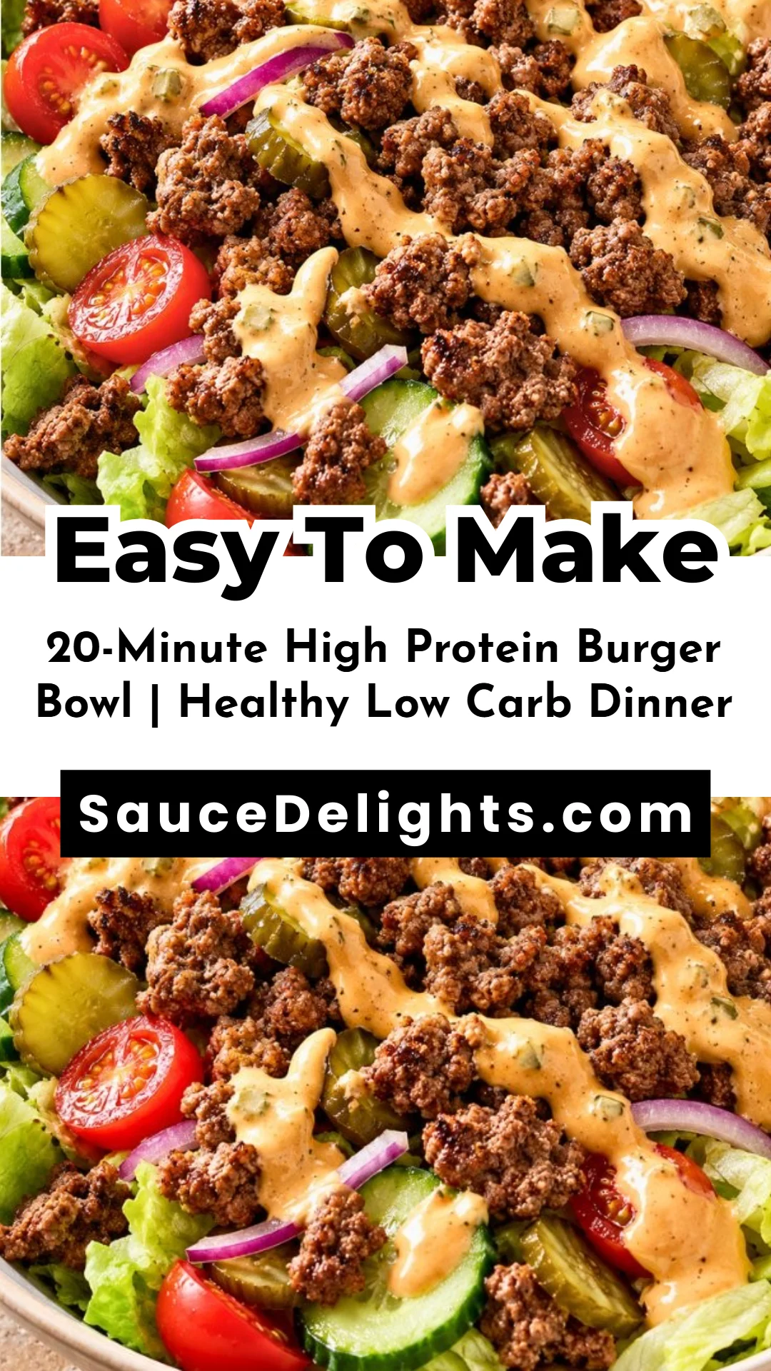 20-Minute High Protein Burger Bowl | Healthy Low Carb Dinner