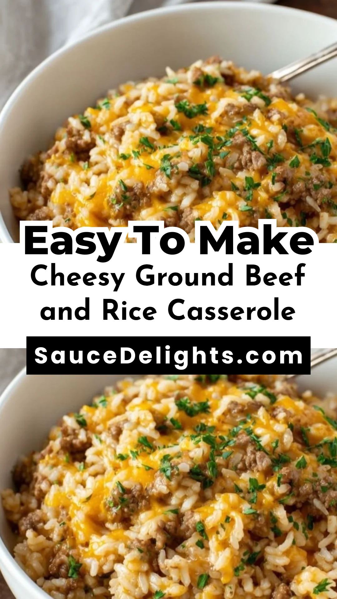 Cheesy Ground Beef and Rice Casserole