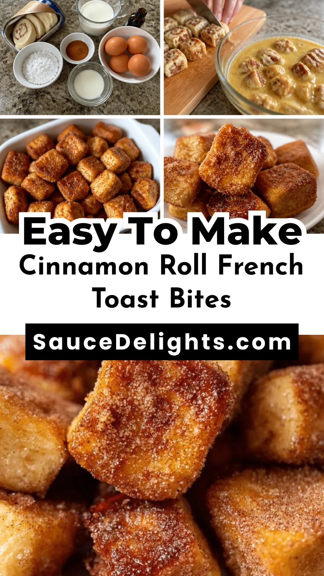 Cinnamon Roll French Toast Bites