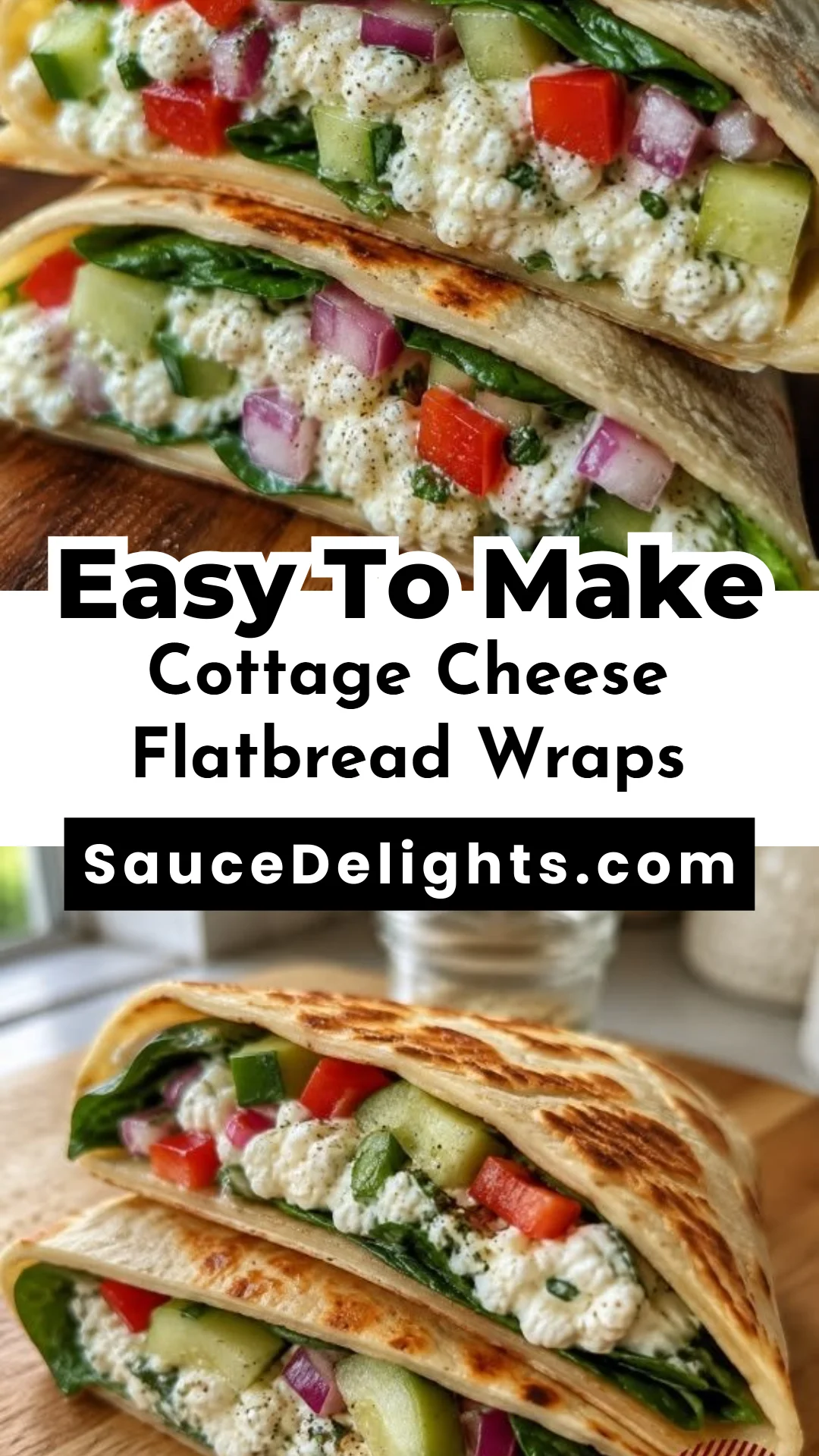 Cottage Cheese Flatbread Wraps