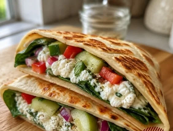 Cottage Cheese Flatbread Wraps