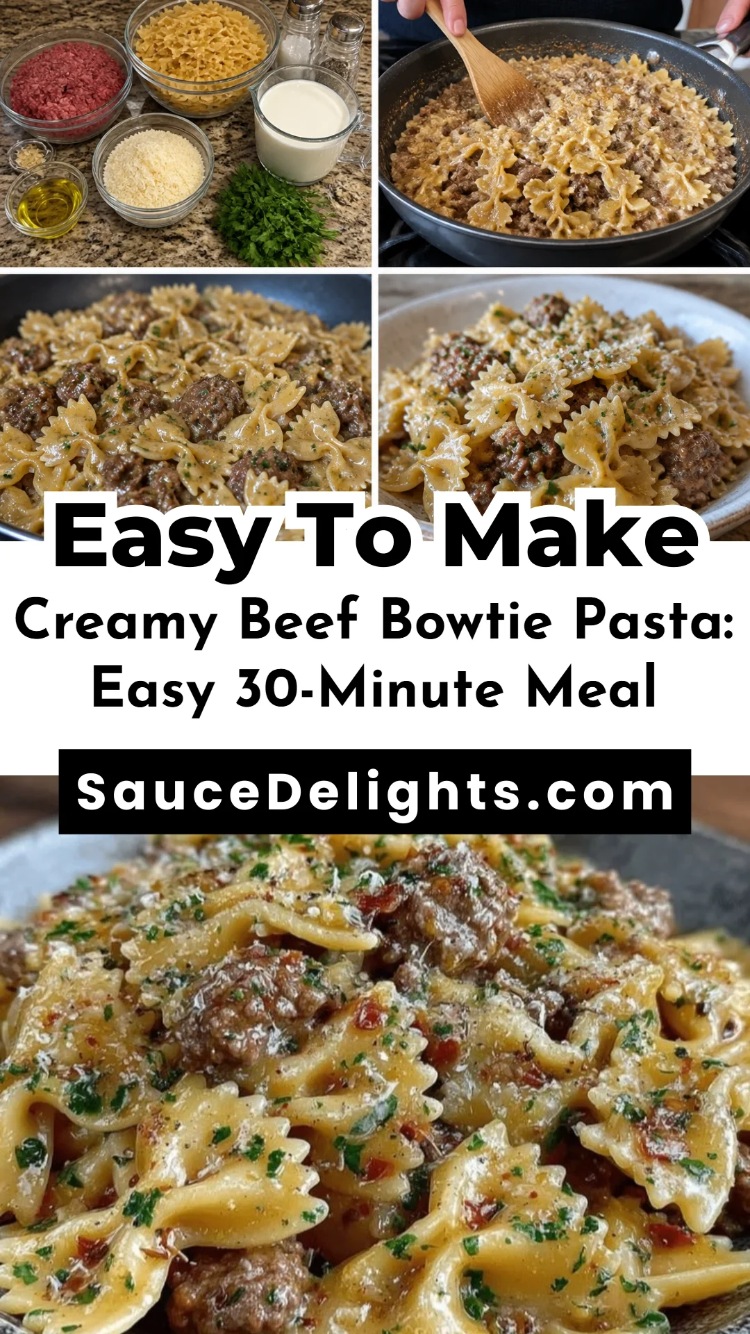 Creamy Beef Bowtie Pasta: Easy 30-Minute Meal