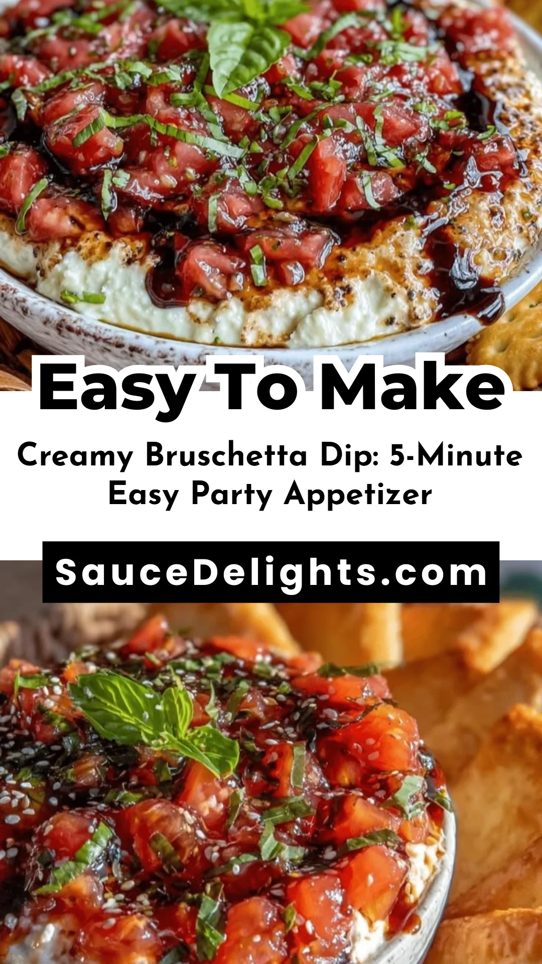 Creamy Bruschetta Dip: 5-Minute Easy Party Appetizer