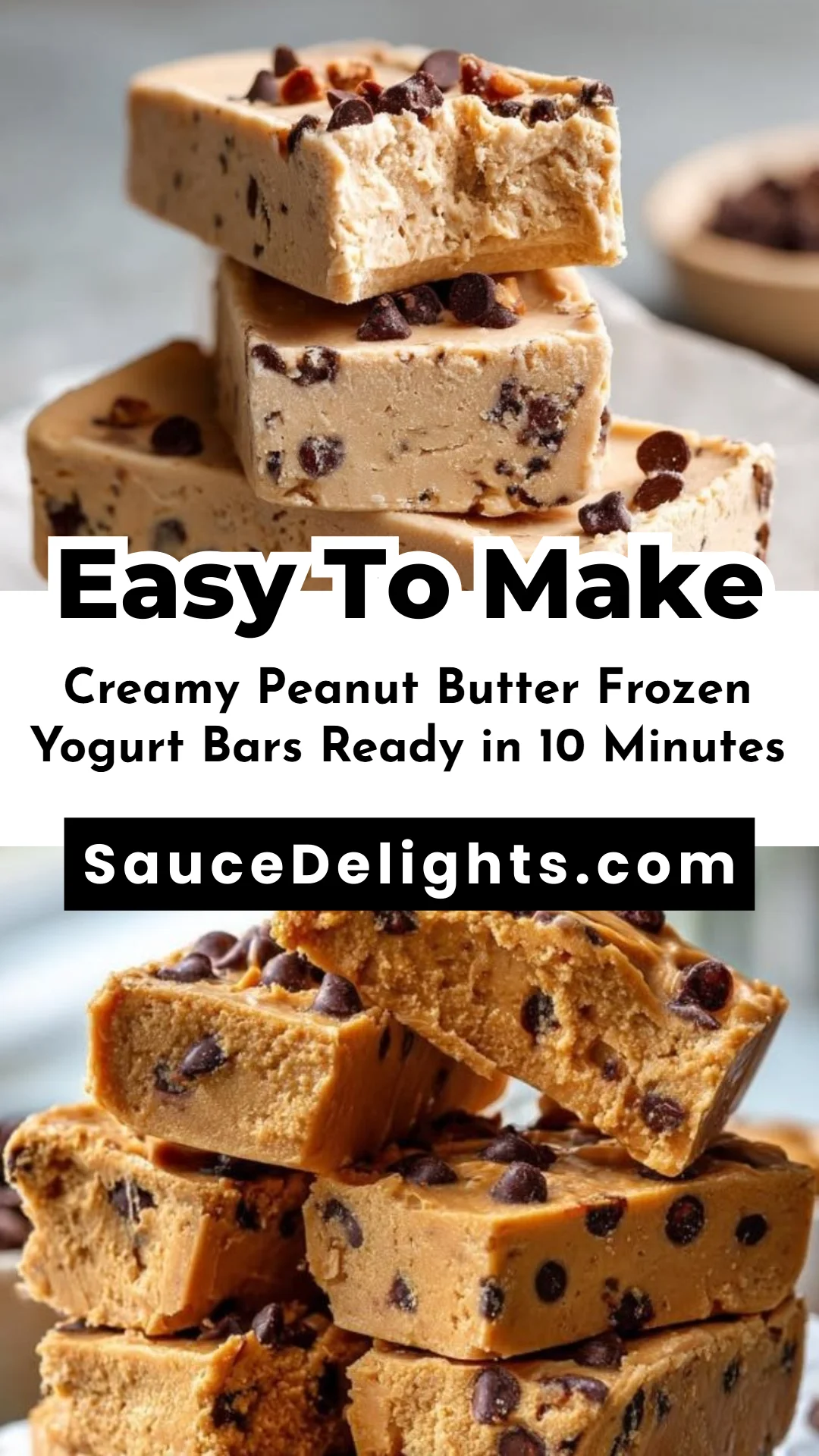 Creamy Peanut Butter Frozen Yogurt Bars Ready in 10 Minutes
