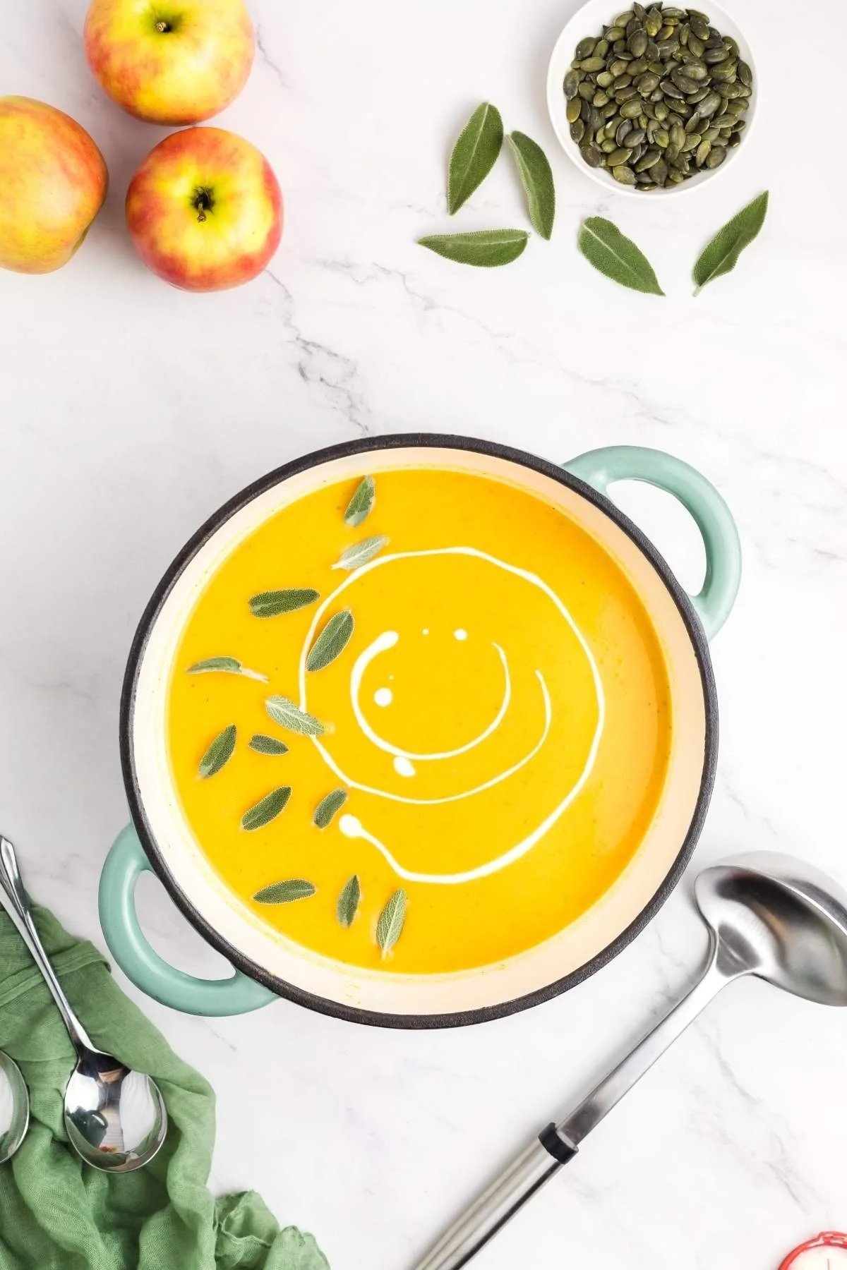 Creamy Roasted Apple Pumpkin Soup | Easy Fall Dinner