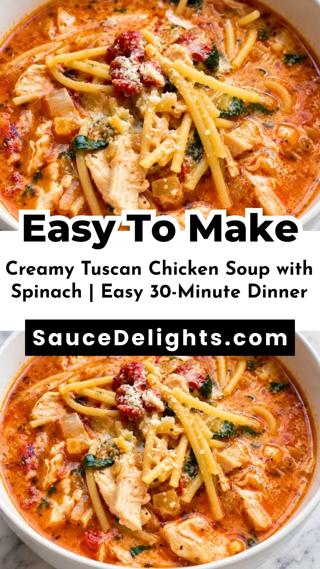 Creamy Tuscan Chicken Soup with Spinach | Easy 30-Minute Dinner