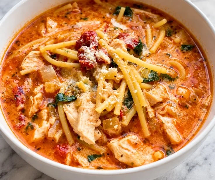 Creamy Tuscan Chicken Soup with Spinach | Easy 30-Minute Dinner