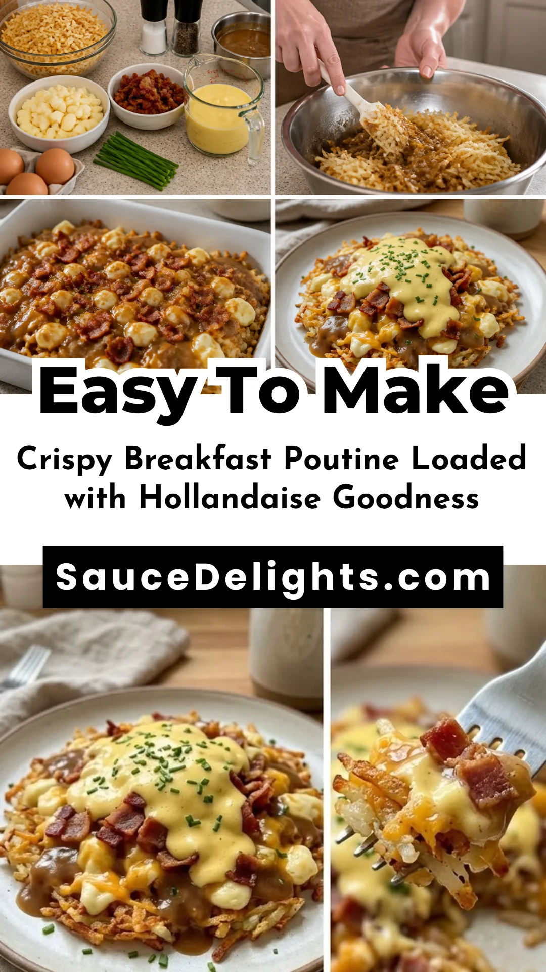 Crispy Breakfast Poutine Loaded with Hollandaise Goodness