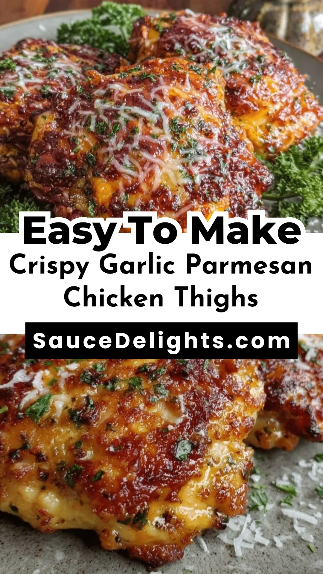 Crispy Garlic Parmesan Chicken Thighs