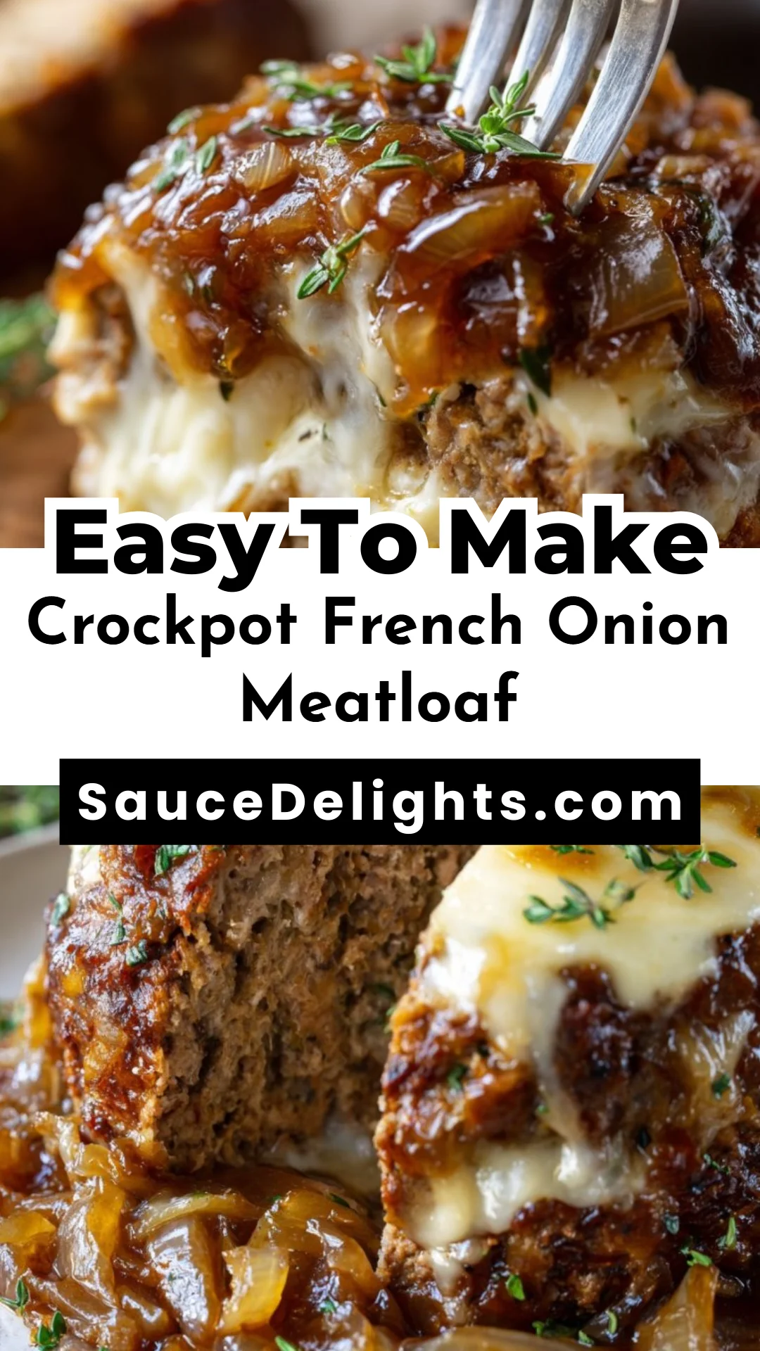 Crockpot French Onion Meatloaf