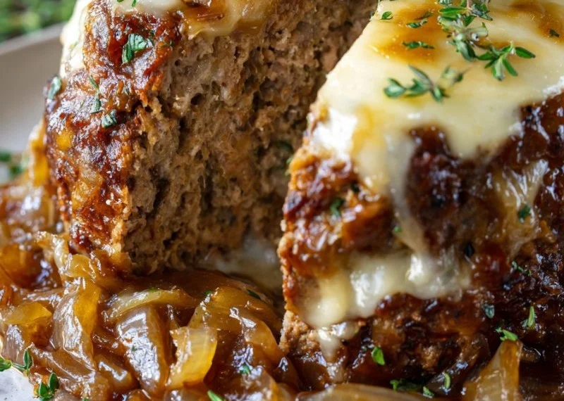 Crockpot French Onion Meatloaf