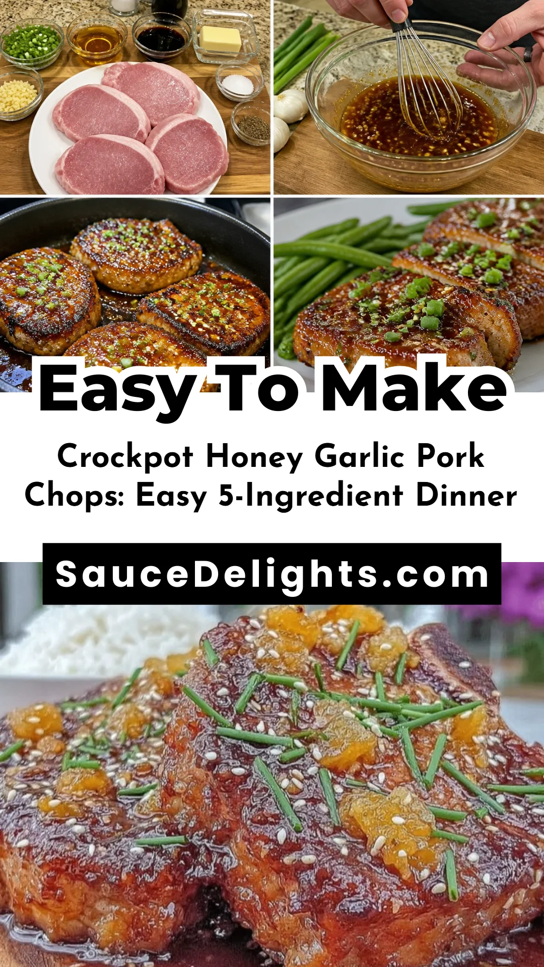 Crockpot Honey Garlic Pork Chops: Easy 5-Ingredient Dinner
