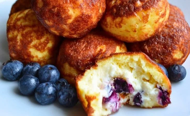 Delicious 15-Minute Lemon Blueberry Cottage Cheese Pancake Bites
