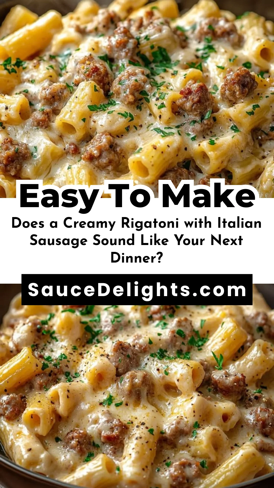 Does a Creamy Rigatoni with Italian Sausage Sound Like Your Next Dinner?