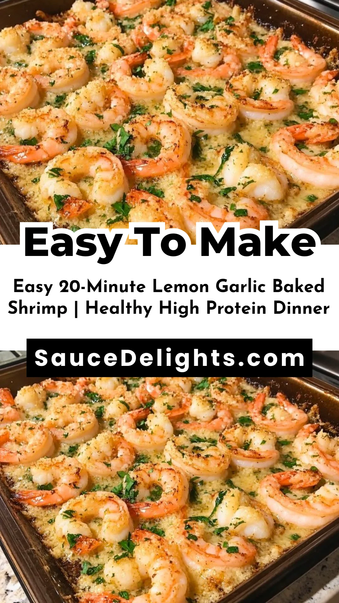 Easy 20-Minute Lemon Garlic Baked Shrimp | Healthy High Protein Dinner