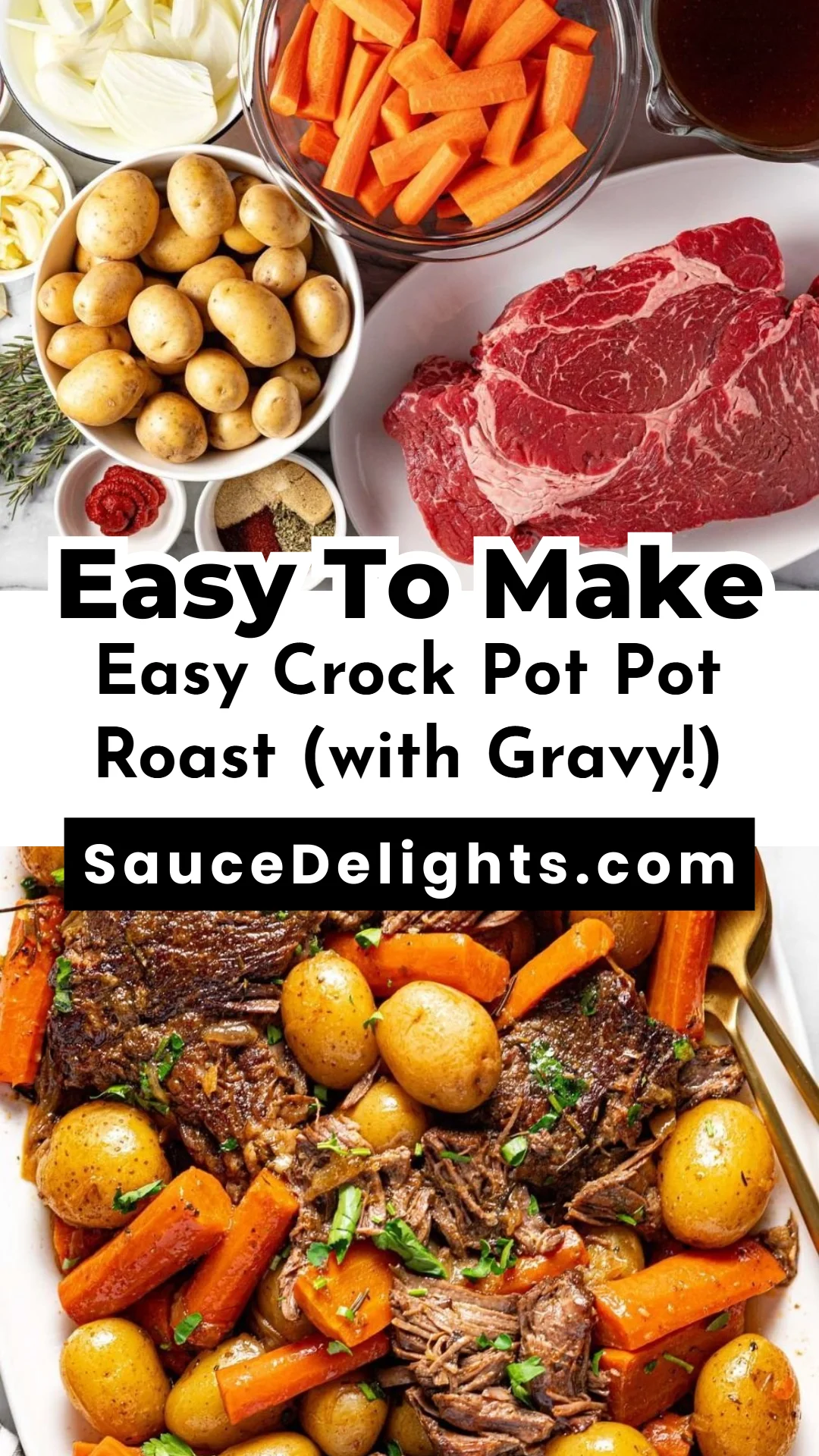 Easy Crock Pot Pot Roast (with Gravy!)
