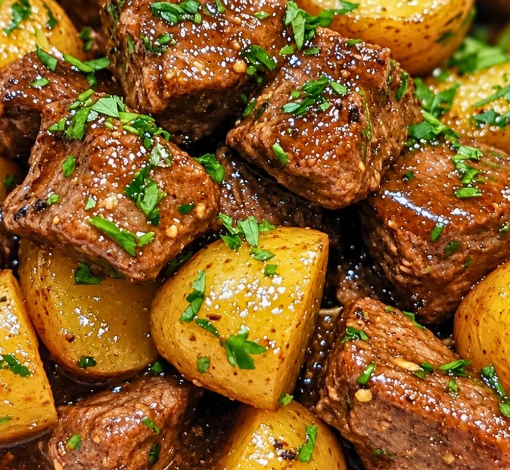 Easy Family Dinner: Slow Cooker Garlic Butter Beef Bites with Potatoes