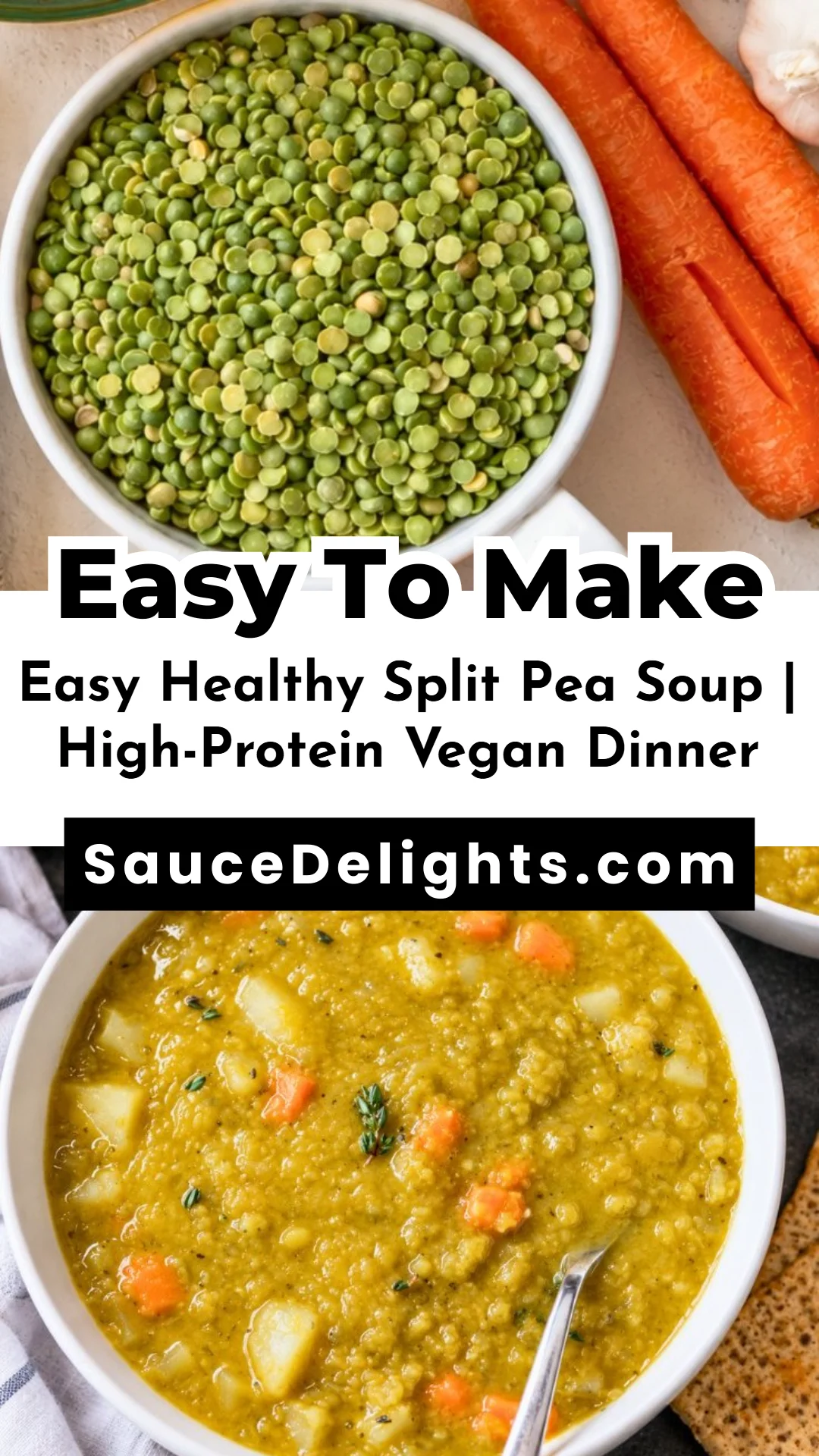 Easy Healthy Split Pea Soup | High-Protein Vegan Dinner
