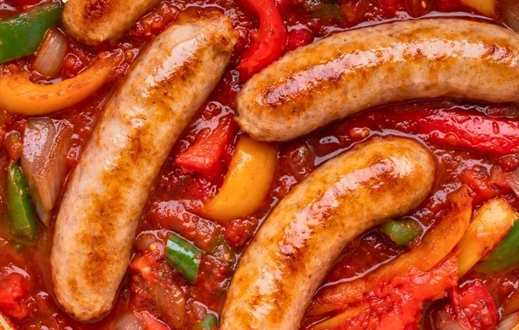 One-pan sausage, peppers, and onions dish perfect for a quick family dinner.