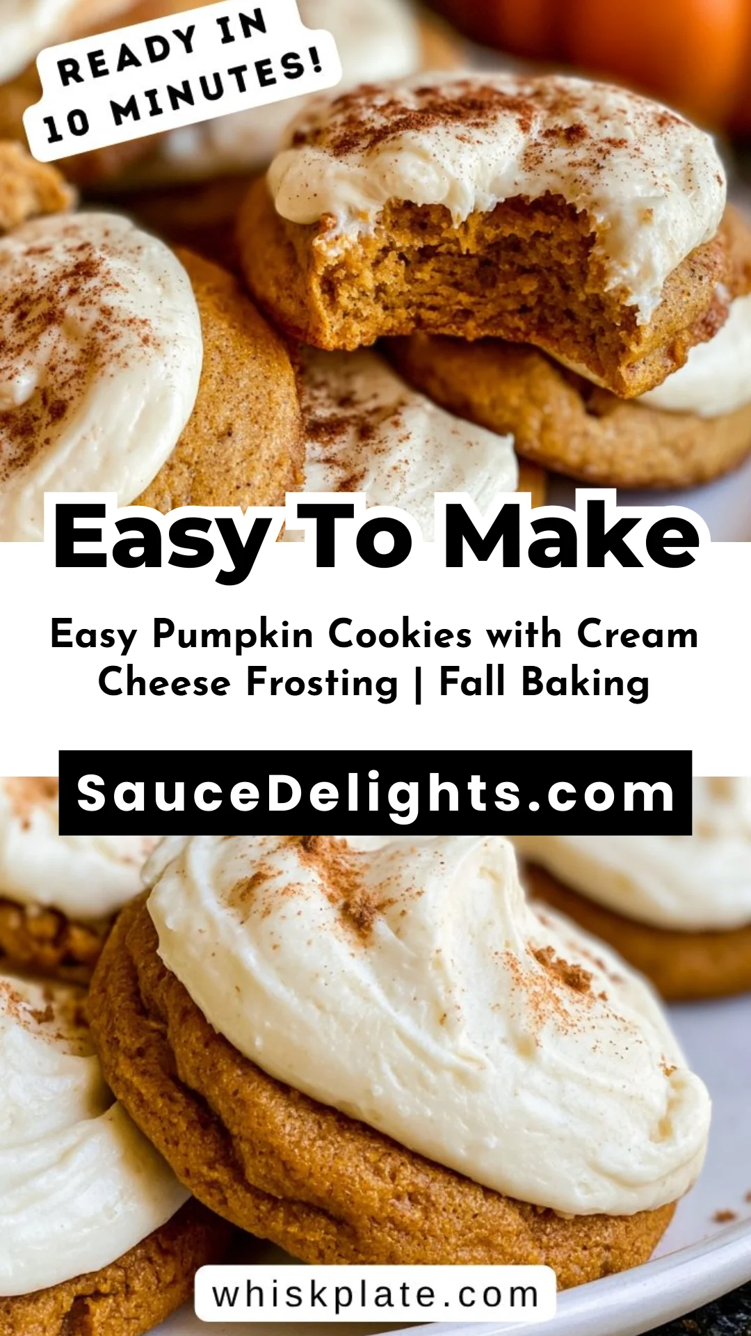 Easy Pumpkin Cookies with Cream Cheese Frosting | Fall Baking